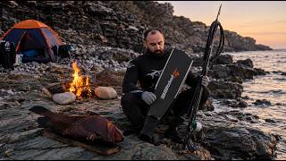 Wild Camping & Spearfishing for Food 🔱 Catch & Cook !!!