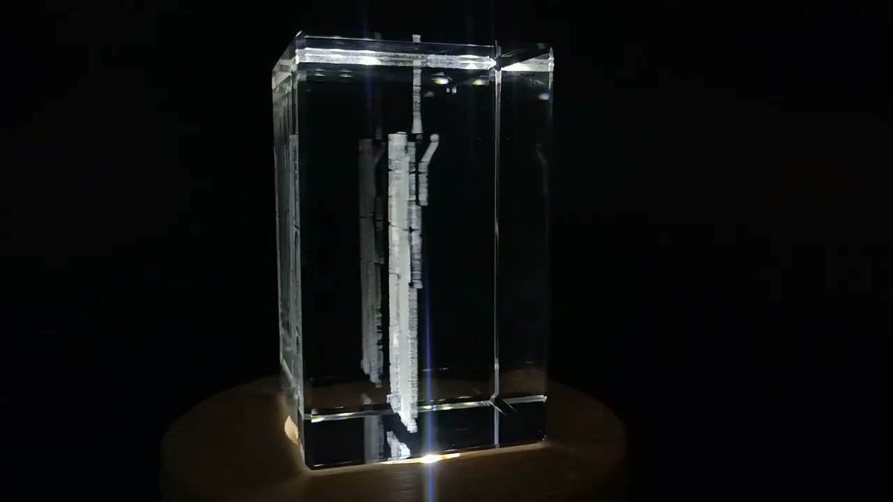 Oldehove 3D Engraved Crystal Gift - Captivating Dutch Architectural Keepsake - FSA264