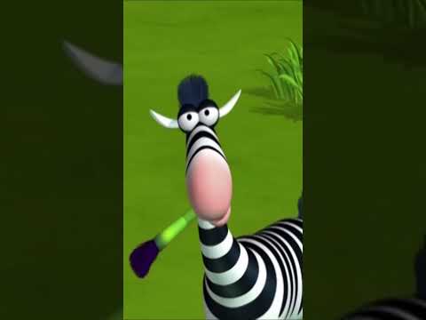 Zebra Paints #Shorts #hooplakidztv #funnyanimals #gazoon