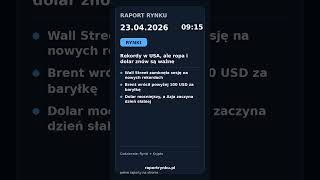 Rynki i krypto 23.04 rano 📊🪙 #rynki #krypto #bitcoin #gielda
