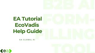 EcoVadis AI Demo | How to Complete Your Questionnaire with EasyAutofill