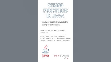 String Functions in Java : toLowerCase Function