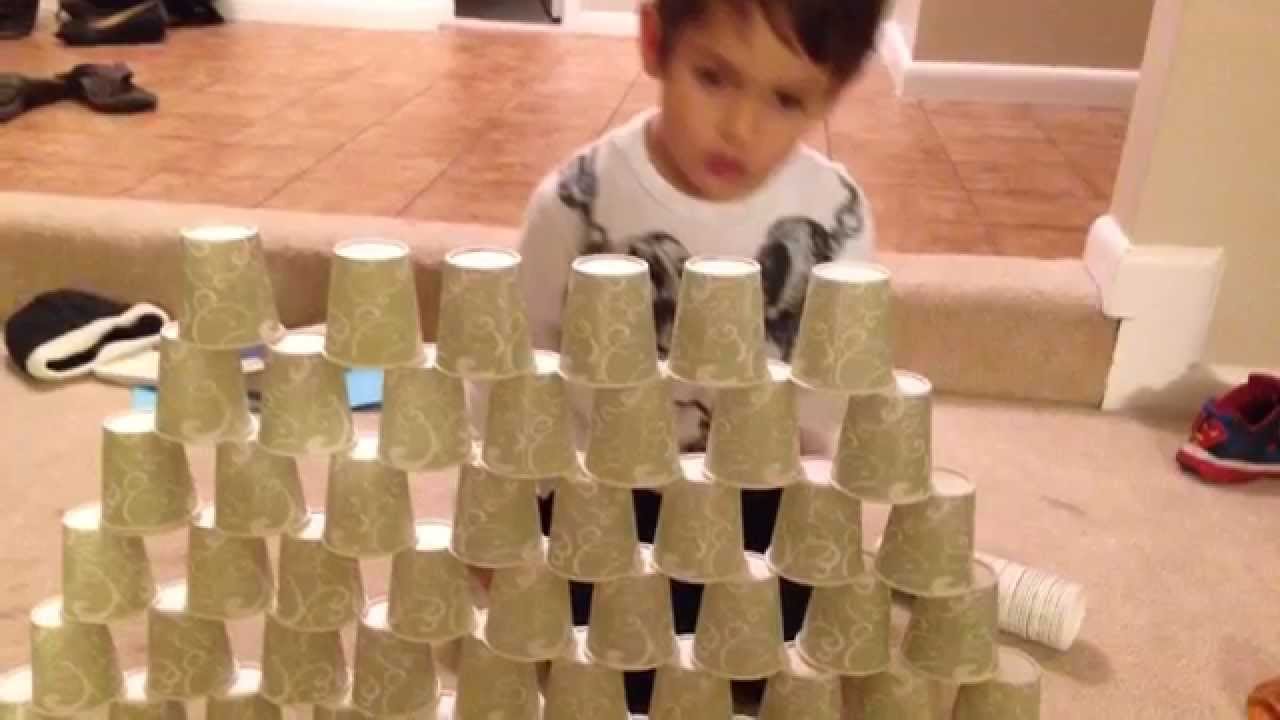 Stacking cups - YouTube