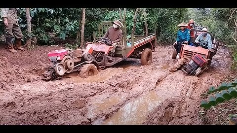 Xe công nông chở gỗ leo dốc & lật và cái kết