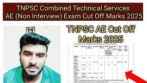 TNPSC AE CTS (Non Interview) Cut Off Marks 2025 / TNPSC Combined Technical Services Exam Cut Off 