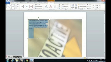 Word - Inserting watermarks, text boxs