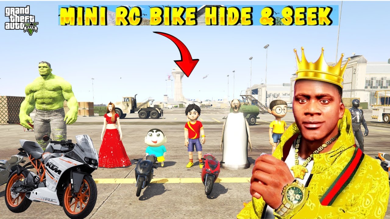 GTA5 : SHINCHAN AND FRANKLIN PLAYING MINI RC BIKE HIDE & SEEK