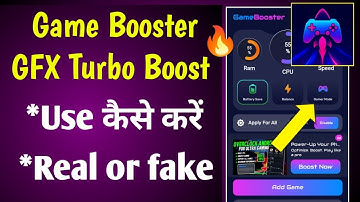 Game Booster GFX Turbo Boost app use kaise kare | Real or fake