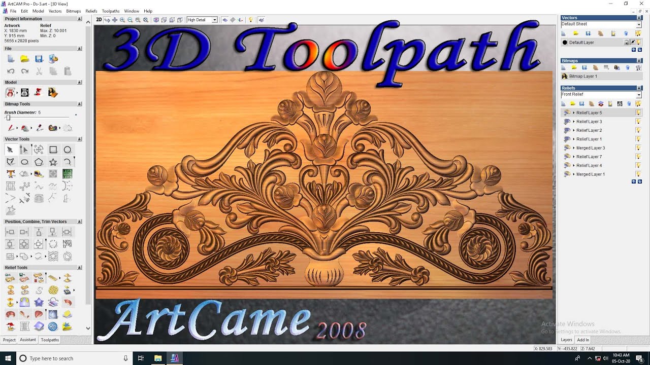 3D Toolpath ArtCame 2008. Make 2D to 3D ArtCame pro Jashim James - YouTube