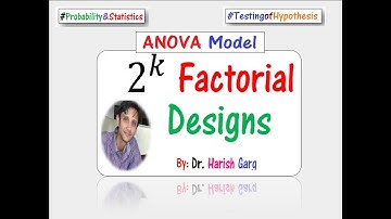 2^k Factorial Designs Experiment - ANOVA Model