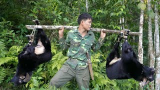 Survival in the wild, traces of wild goats, catching stream fish, selling wild goats, survival alone