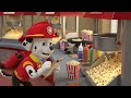 “Close-up 3D cartoon popcorn machine popping kernels, steam rising, buttery popcorn spilling into
