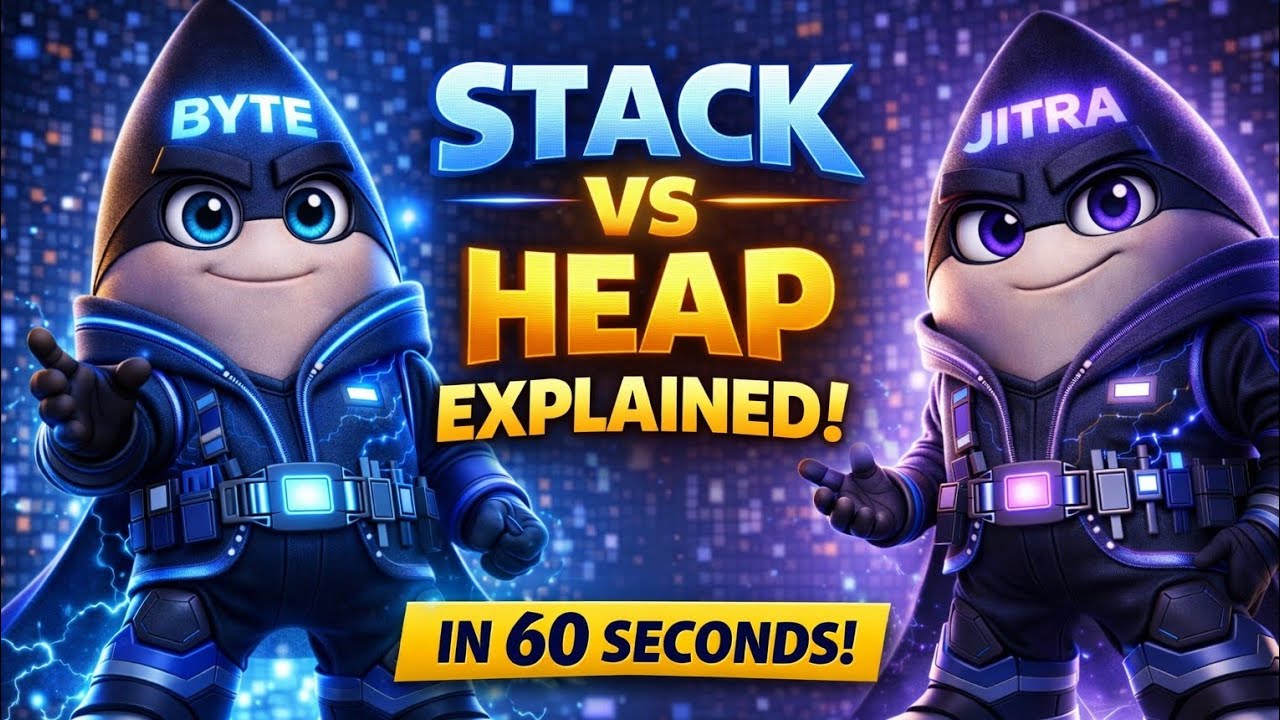 Java Memory Explained: Stack vs Heap in 60 Seconds ⚡ | JVM Memory ...