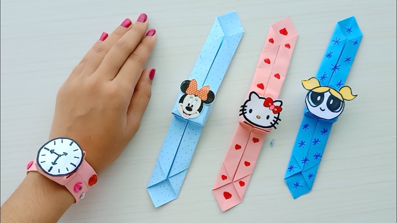 How to make easy paper watch /Origami paper Watch / Easy Origami / Paper  watch / DIY /school craft