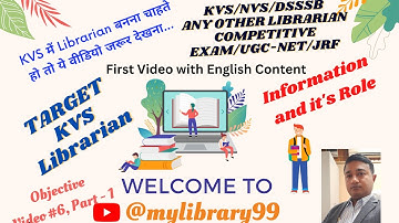Objective Video #6, Part-1 II KVS Librarian II Information & It