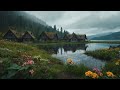 🌧️ Rainy Day by the River | Cozy Fairytale Cottages in the Mist.