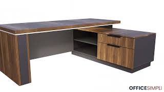 OfficeSimpli L-Shaped Executive Desk - 84x72 - Assembly Video v2