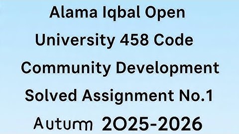 AIOU Code 458 Solved Assignment No.1 Autumn 2025| AIOU Solved Assignment 1 Code 458 Autumn 2025|AIOU