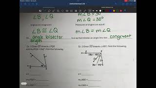 1.5 Angle addition postulate and congruent angles (Geometry)