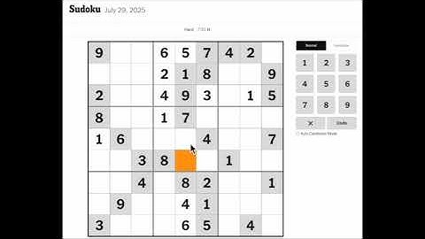 New York Times Sudoku Hard Solution for July 29, 2025: Solving without Markings