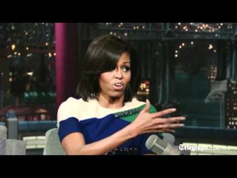 Michelle Obama chides David Letterman for making her cry as she talks about her father