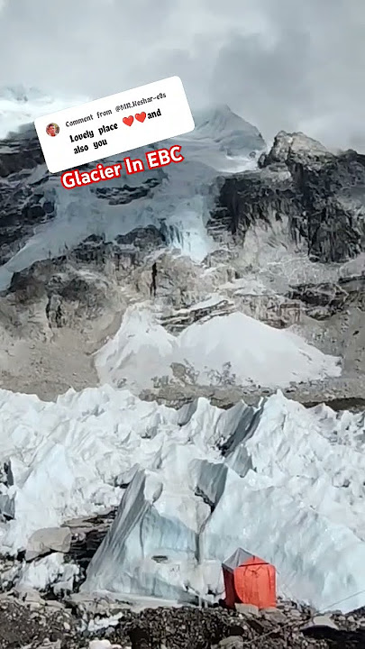 glacer in Ebc #travelguidesoniya #everest #glavenus #mountains #trending