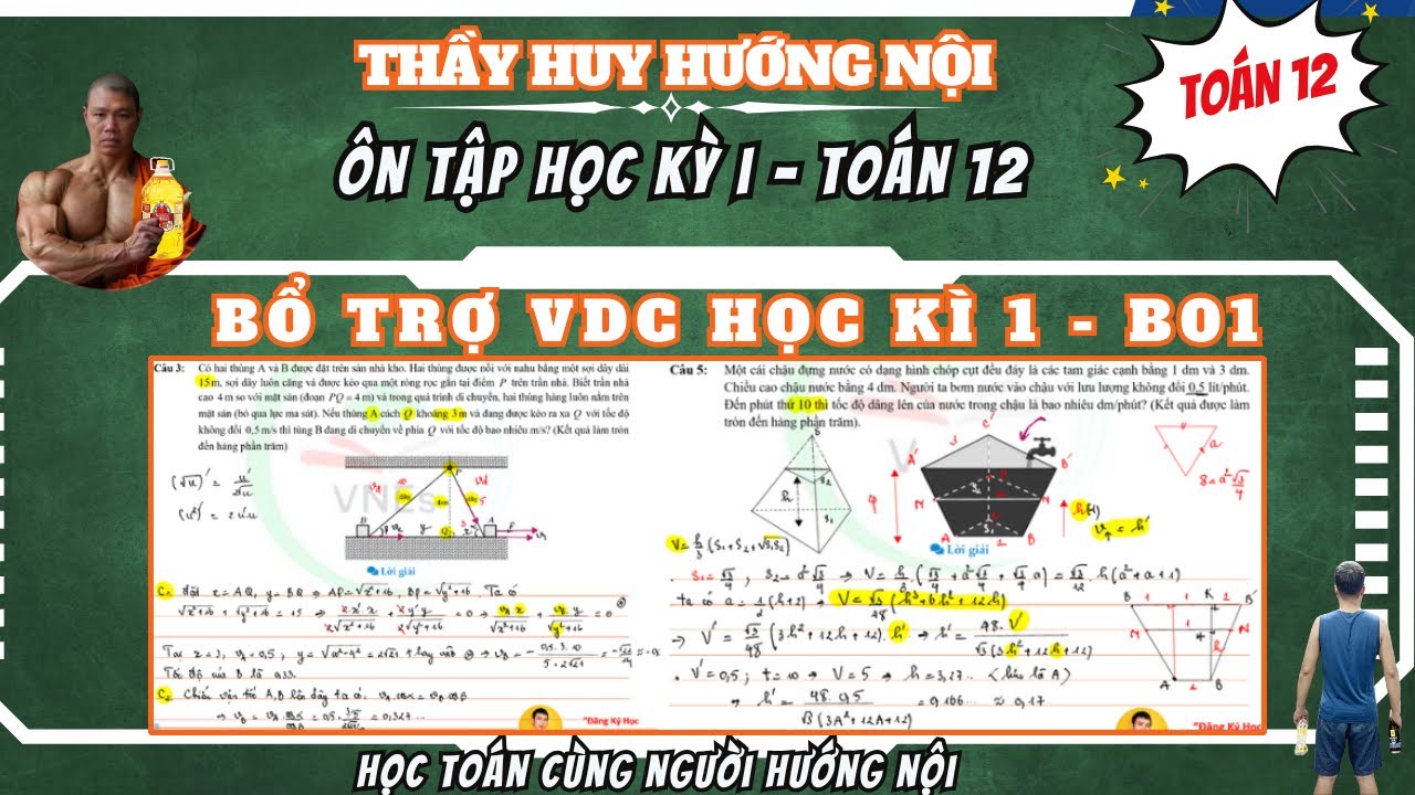 BỔ TRỢ HỌC KÌ I - TOÁN 12 - BT THỰC TẾ BUỔI 01