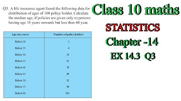 Chapter 14 Statistics Ex 14.3 Q3 Class 10 Maths NCERT