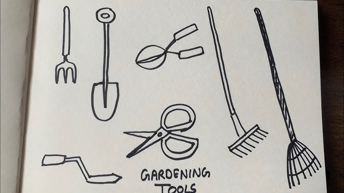 Simple tools set drawing step by step