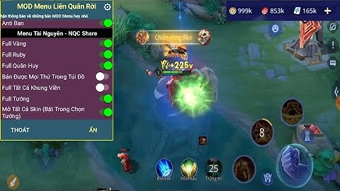 MOD Menu Liên Quân Rời | Full Vàng,Quân Huy, Ruby, Mở Khóa Toàn Bộ Skin Tướng