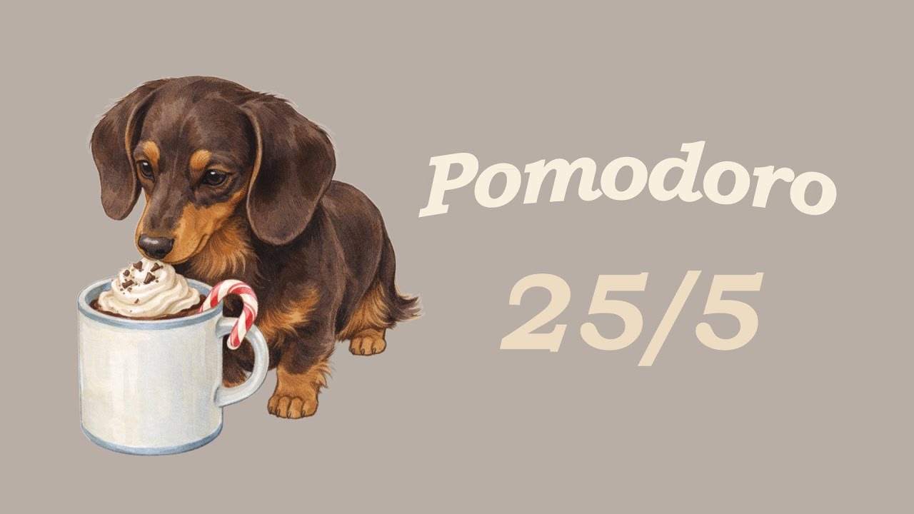 25/5 Pomodoro Timer | Cozy Study Session with Doxie