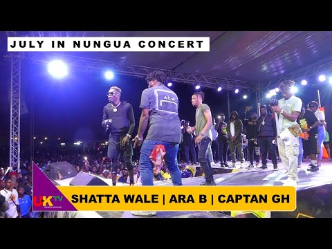 Shatta Wale performs Hajia Bintu song with his Sons Captan Gh & Ara-B at the July in Nungua Concert