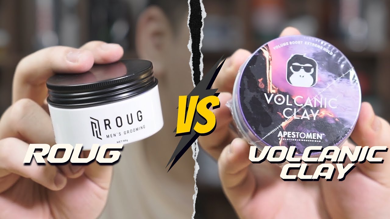 SO SÁNH Sáp vuốt tóc Volcanic Clay VS Sáp ROUG | Tiến Đích Shop - YouTube
