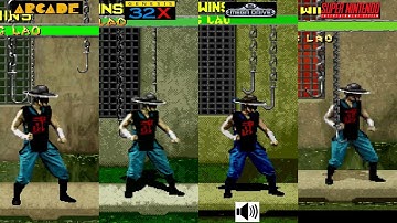 Mortal Kombat 2 Kung Lao Comparison Arcade VS 32X vs Megadrive VS SNES