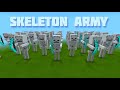 I built a giant skeleton army  minecraft pe  build minecraft mobs part 3