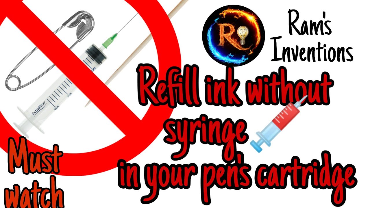 How to refill ink in pen's cartridge without using syringe... and make it portable |#ramsinventions| How to refill ink in pen's cartridge without using syringe... and make it portable |#ramsinventions|