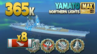 Battleship Yamato: 365k, 8 ships destroyed  World of Warships