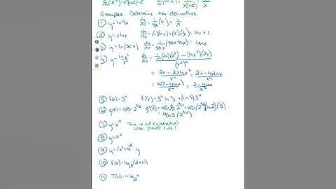 Calculus I Derivatives--Exponential & Logarithmic Functions Examples I
