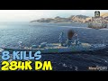 World of warships  izumo  8 kills  284k damage  replay gameplay 1080p 60 fps