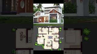 1200 Sq Ft 3BHK House Plan | West Facing | Kerala Style