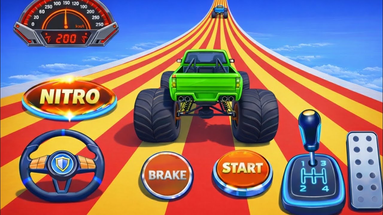 Mega Jump Monster Truck Showdown | Fearless Racing on Impossible Sky Platforms