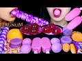 ASMR PURPLE CRYSTAL MARSHMALLOWS, RUBY CHOCOLATE MAGNUM, CHOCOLATE MOUSSE, GRAPE JELLY, MOONCAKE 먹방