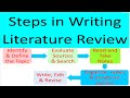 Ch-2: Steps in Writing Literature Review | How to Write Literature Review | Five steps