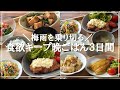 【３日間の夕飯献立】梅雨時期の簡単バランス晩ごはん！食欲アップのおかずでジメジメ期を乗り切りましょう