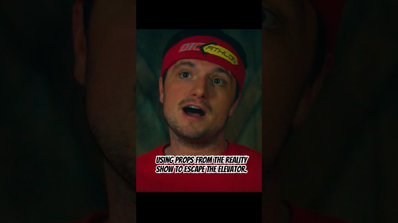 Using props from the reality show to escape the elevator.