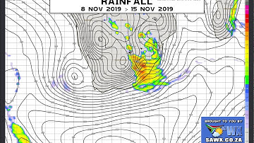 GFS Weather Climate Model Rainfall Accumulation Simulation for Southern Africa