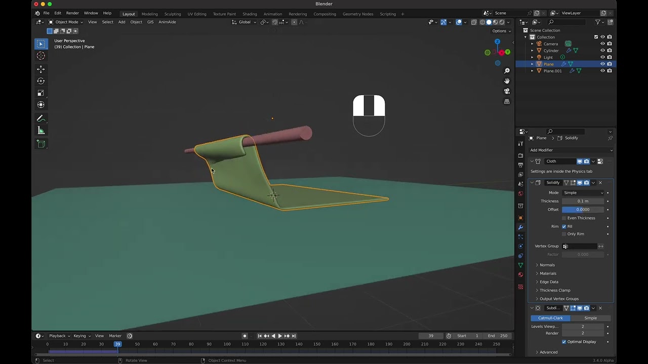 Tutorial: Basic cloth simulation with collision objects