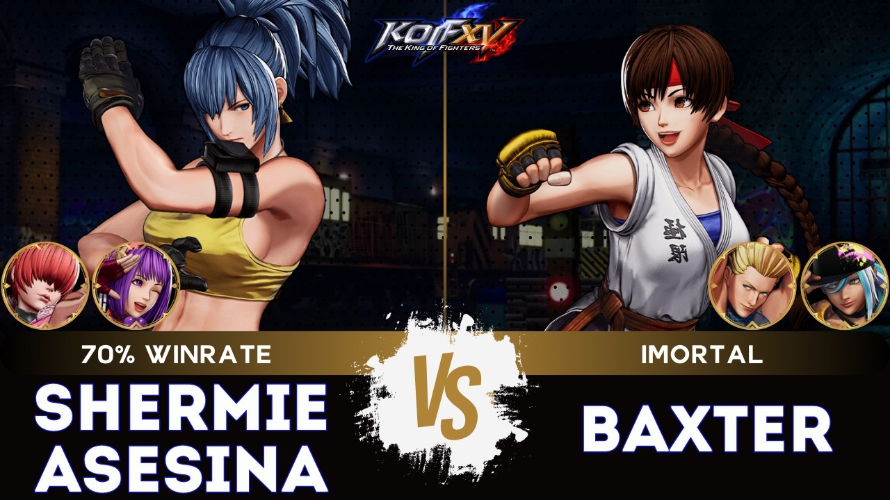 KOF XV ▰ SHERMIE ASESINA (Leona/Athena/Shermie) 🆚 BAXTER (Yuri/Benimaru/Isla) 🎞️Replay Match - 2/26