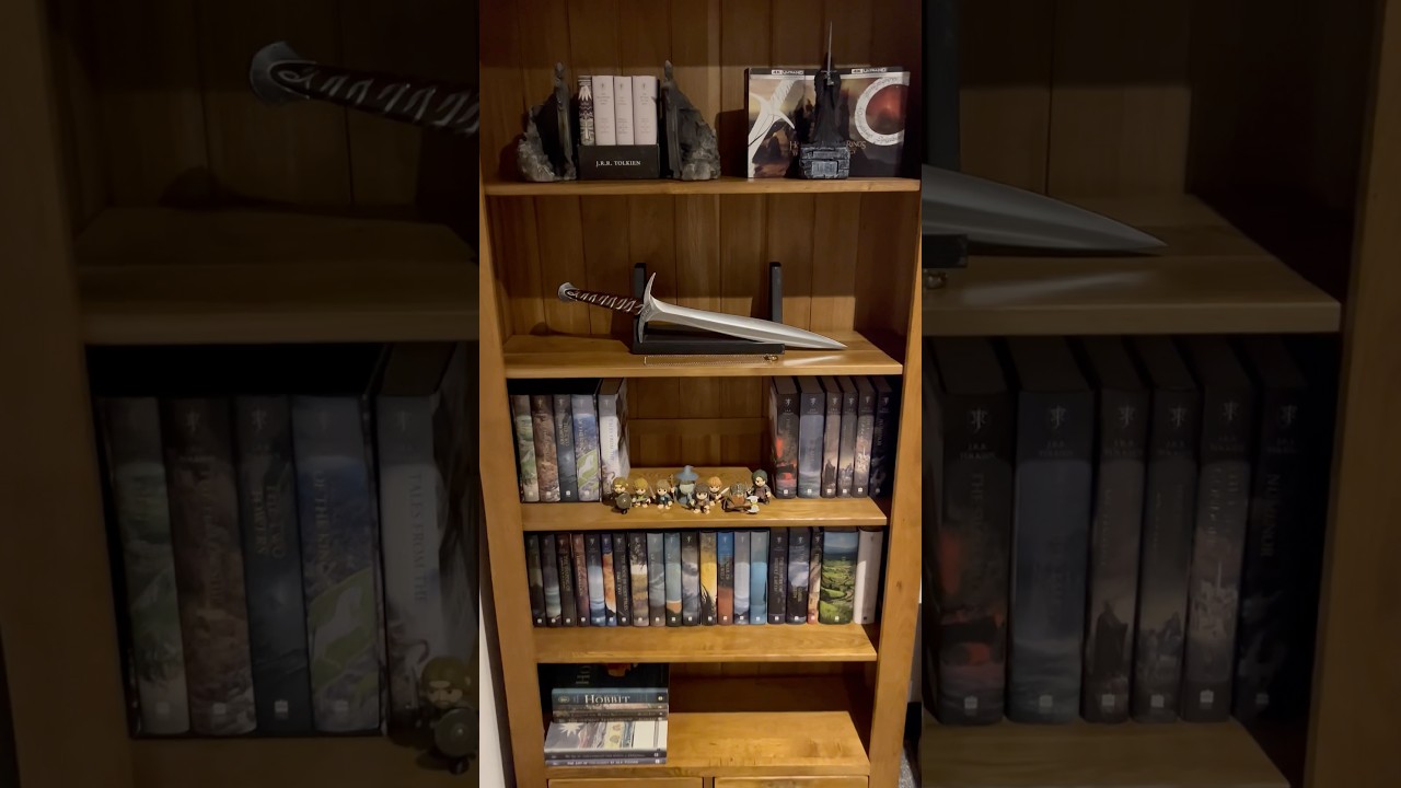 My Lord of the Rings / The Hobbit bookshelf — packed with beautiful editions & collector’s replicas