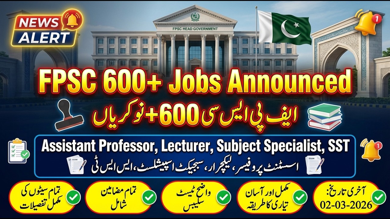 Lecturer Jobs announced by FPSC | 400+ jobs announced by fpsc related to related to lecturer & sst